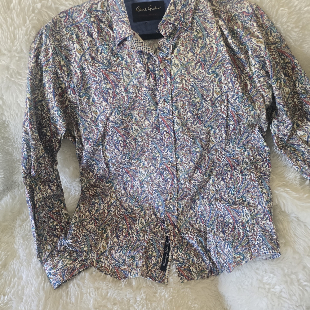Colorful Paisley Button-Up Shirt